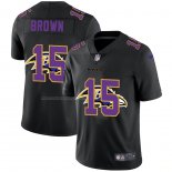 Camiseta NFL Limited Baltimore Ravens Brown Logo Dual Overlap Negro