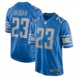 Camiseta NFL Game Detroit Lions Jeff Okudah 23 Azul