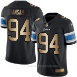 Camiseta NFL Gold Legend Detroit Lions Ansah Negro