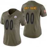 Camiseta NFL Limited Mujer Pittsburgh Steelers Personalizada 2017 Salute To Service Verde
