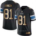 Camiseta NFL Gold Legend Detroit Lions Johnson Negro