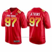 Camiseta NFL Pro Bowl Cincinnati Bengals 97 Geno Atkins AFC 2018 Rojo