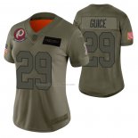 Camiseta NFL Limited Mujer Washington Redskins Derrius Guice 2019 Salute To Service Verde