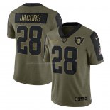 Camiseta NFL Limited Las Vegas Raiders Josh Jacobs 2021 Salute To Service Verde