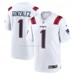 Camiseta NFL Game New England Patriots Christian Gonzalez 2023 NFL Draft First Round Pick Blanco