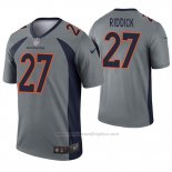 Camiseta NFL Legend Denver Broncos 27 Theo Riddick Inverted Gris