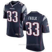 Camiseta NFL Game Nino New England Patriots Faulk Negro