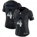 Camiseta NFL Limited Mujer Dallas Cowboys Prescott Smoke Fashion Negro