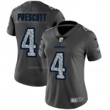 Camiseta NFL Limited Mujer Dallas Cowboys Prescott Static Fashion Gris