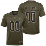 Camiseta NFL Limited Nino New Orleans Saints Personalizada Salute To Service Verde
