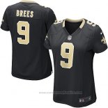 Camiseta NFL Game Mujer New Orleans Saints Brees Negro