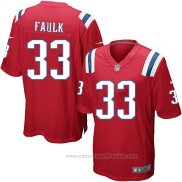 Camiseta NFL Game Nino New England Patriots Faulk Rojo