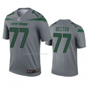 Camiseta NFL Legend New York Jets Mekhi Becton Inverted Gris