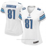 Camiseta NFL Game Mujer Detroit Lions Johnson Blanco
