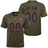 Camiseta NFL Limited Nino Denver Broncos Personalizada Salute To Service Verde