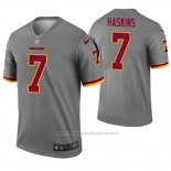 Camiseta NFL Legend Washington Redskins 7 Dwayne Haskins Inverted Gris
