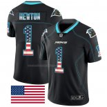 Camiseta NFL Limited Carolina Panthers Newton Rush USA Flag Negro