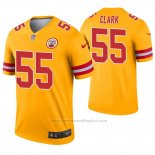 Camiseta NFL Legend Kansas City Chiefs 55 Frank Clark Inverted Oro