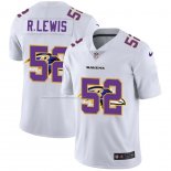 Camiseta NFL Limited Baltimore Ravens R.Lewis Logo Dual Overlap Blanco