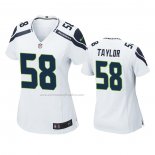Camiseta NFL Game Mujer Seattle Seahawks 58 Darrell Taylor Blanco
