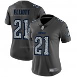 Camiseta NFL Limited Mujer Dallas Cowboys Elliott Static Fashion Gris