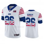 Camiseta NFL Limited New York Giants Saquon Barkley Independence Day Blanco