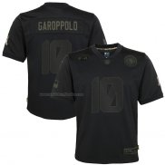 Camiseta NFL Limited Nino San Francisco 49ers Jimmy Garoppolo 2020 Salute To Service Negro