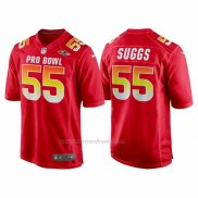 Camiseta NFL Pro Bowl Baltimore Ravens 55 Terrell Suggs AFC 2018 Rojo